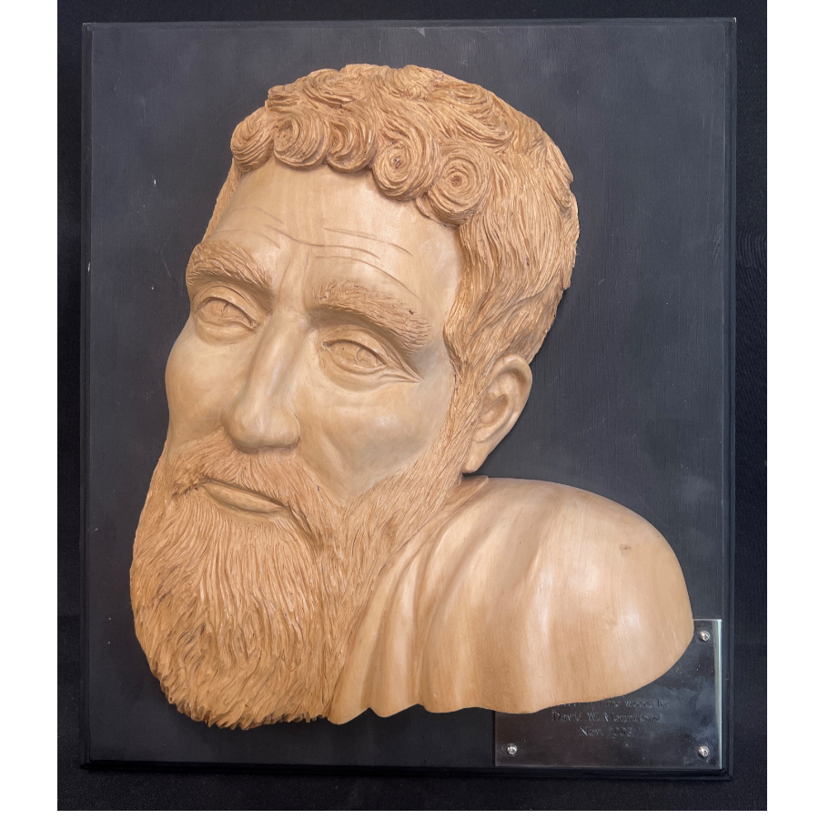 Detailed Limewood Carving of Michelangelo by David Mountford - VIN983C