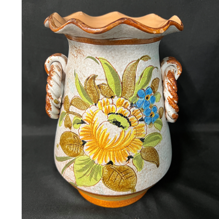 Vintage hand painted pottery vase - VIN880T
