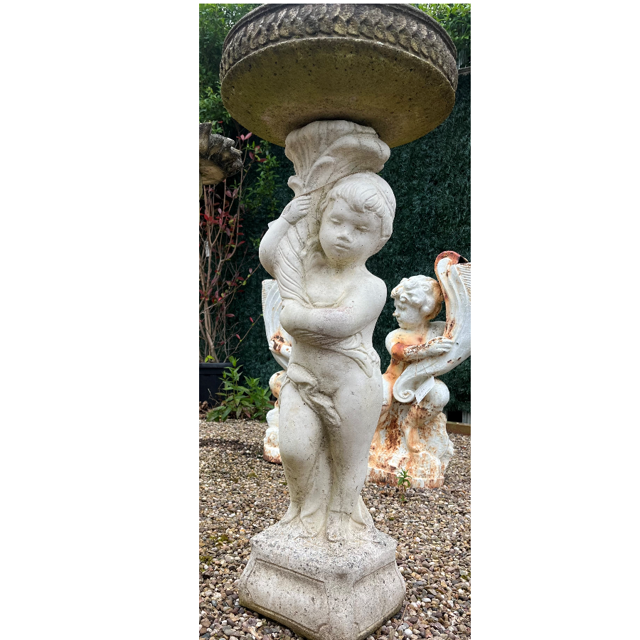 Vintage Cherub Bird Bath - VIN591G | Lutterworth Antiques