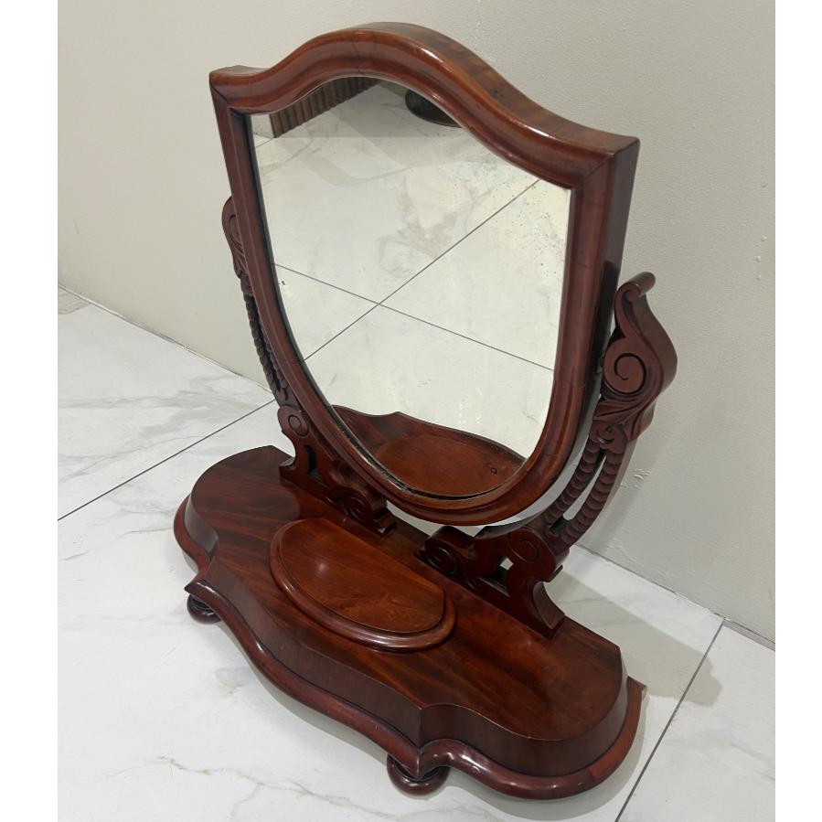 Antique Carved Mahogany Dressing Table Mirror - VIN1048S
