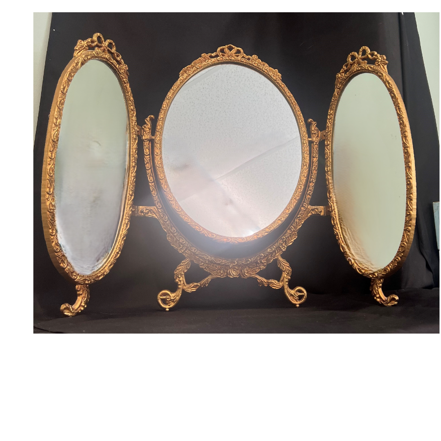 Gold Triple Oval Dressing Table Mirror - VIN1050M