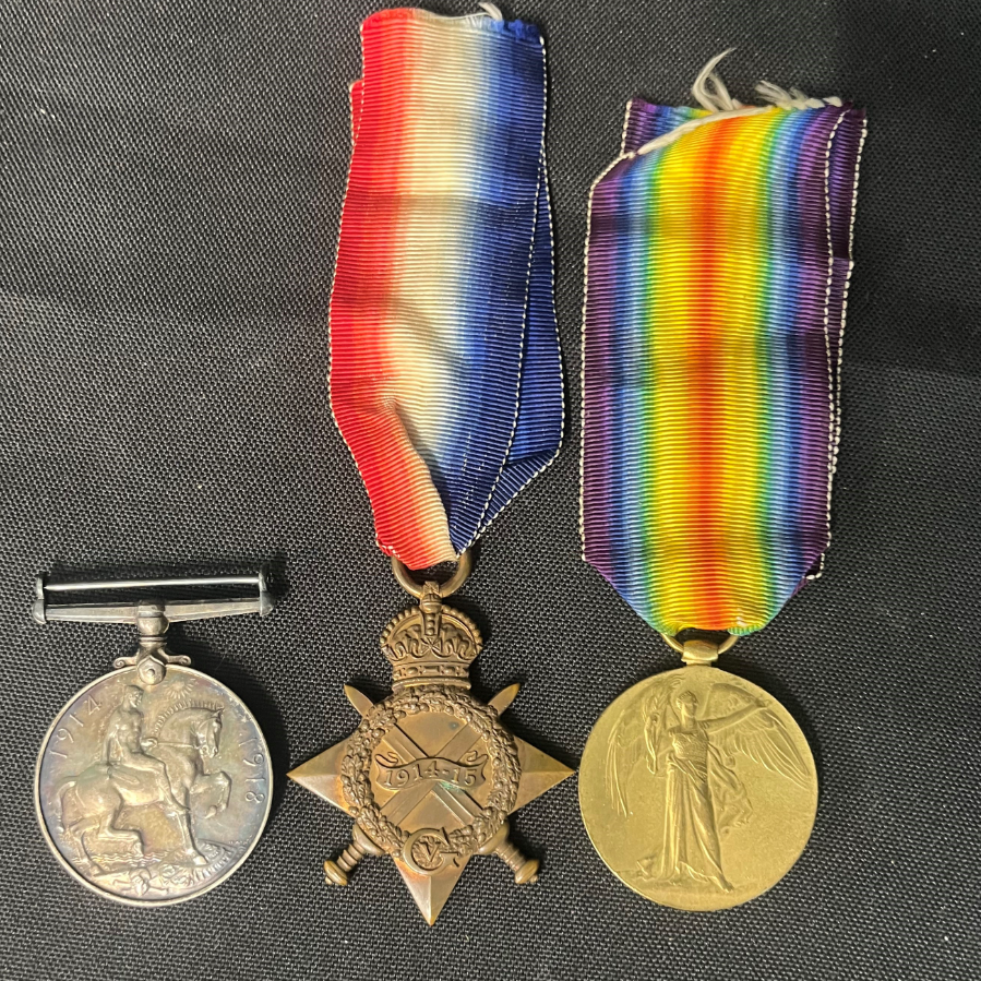 WW1 1914-1915 Star Trio awarded to Private Charles W Turner - Army Veterinary Corps- VIN1014G