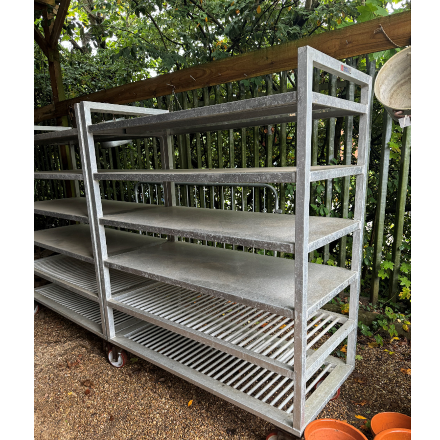 Quality Aluminium large 6 tier storage trolley on four nylon wheel castors by Syspal Ltd - VIN1057B