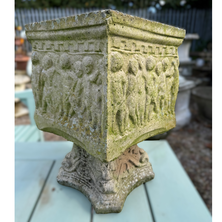 Small Square Planter Urn - VIN1063O - 2 available