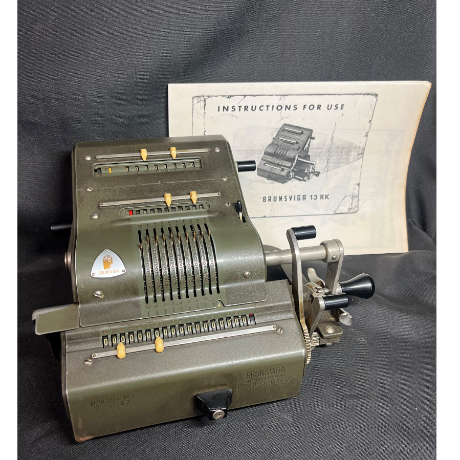 Vintage 1950’s German Brunsviga 13RK calculating machine signed out by Rolls Royce, Derby - VIN1090B