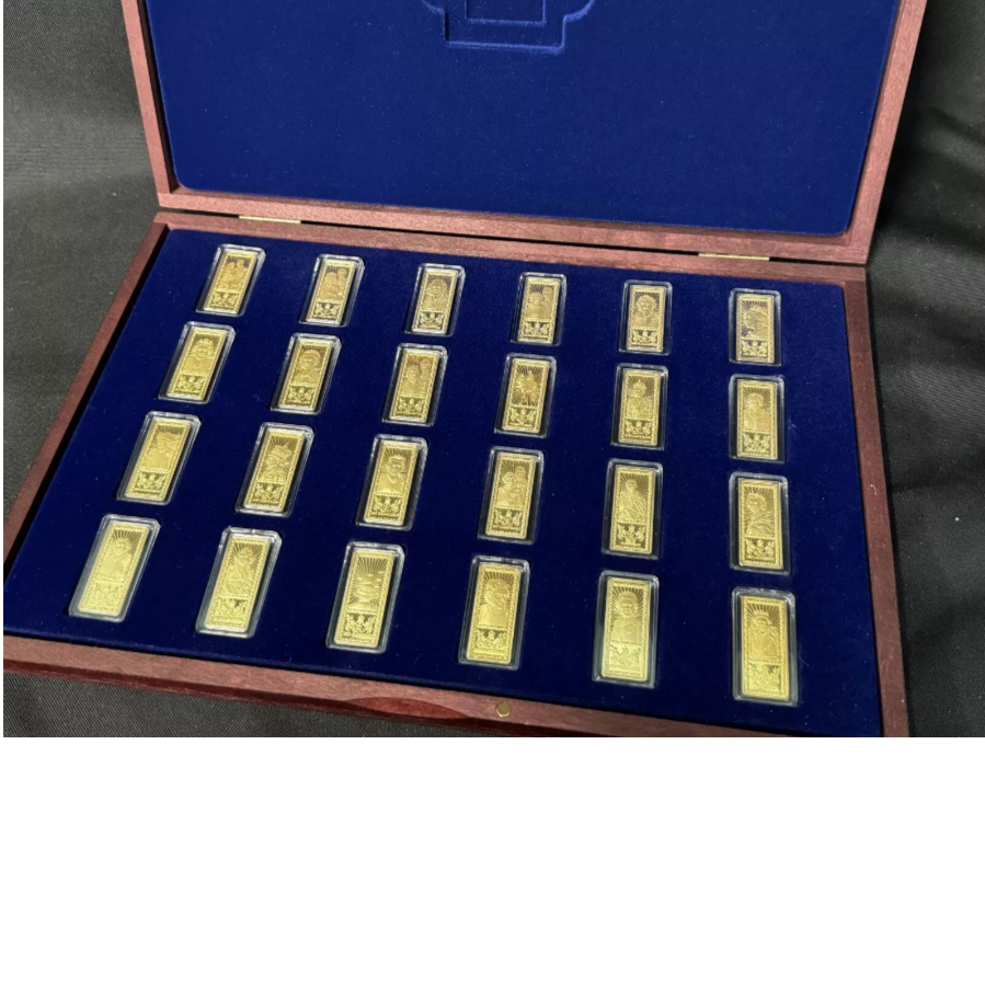 Queen Elizabeth II - Set 24 Gold Plated Ingot Coins In Box - VIN1064Z