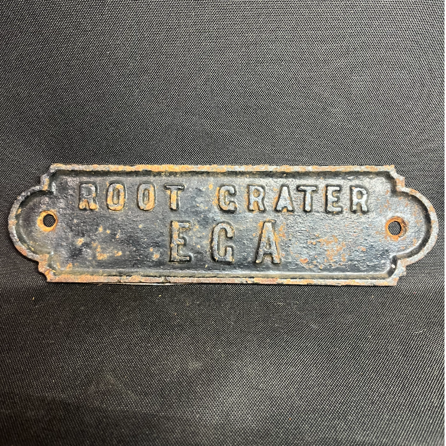 Root Crater EGA Cast Iron Sign - VIN