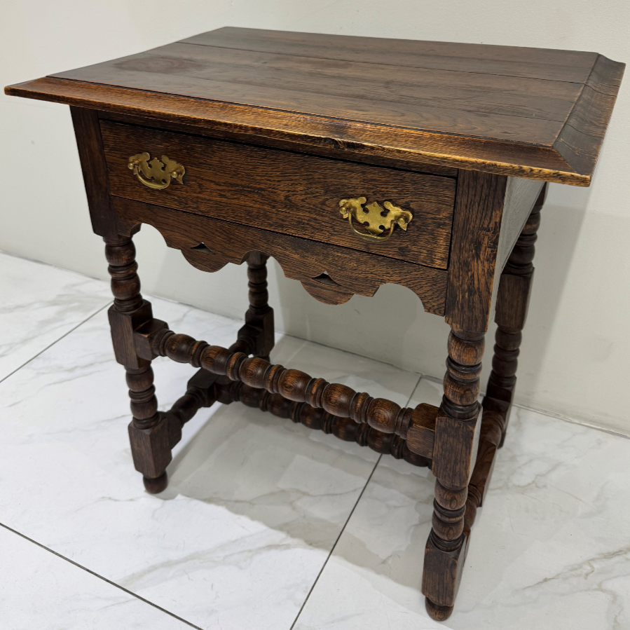 Antique Chippendale Style Oak Side Table - VIN1097D