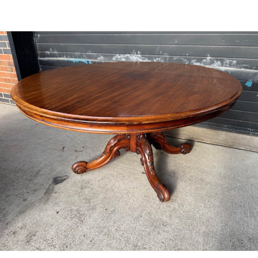 Antique Oval Pedestal Dining Table - VIN1108C