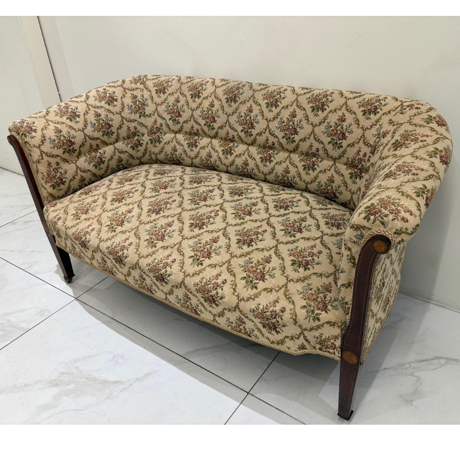 Edwardian two-seater sofa on mahogany frame - VIN1113O