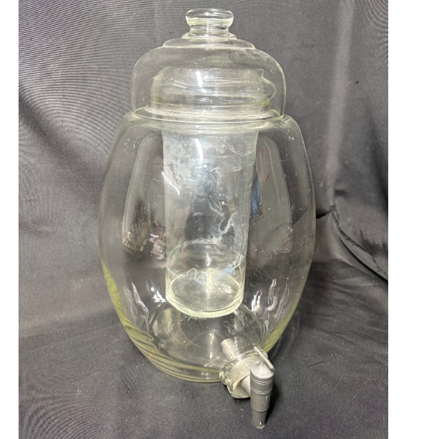 Vintage Large Glass Drink Dispenser With Ice Insert - VIN1106C