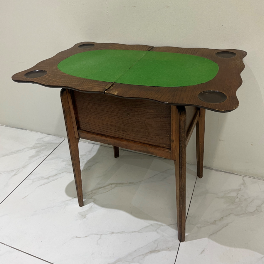 1930's Oak Card Table/ Sewing Box - VIN1110C