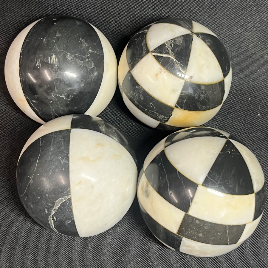 Set of 4 Vintage Marble Carpet Bowls - VIN1063H