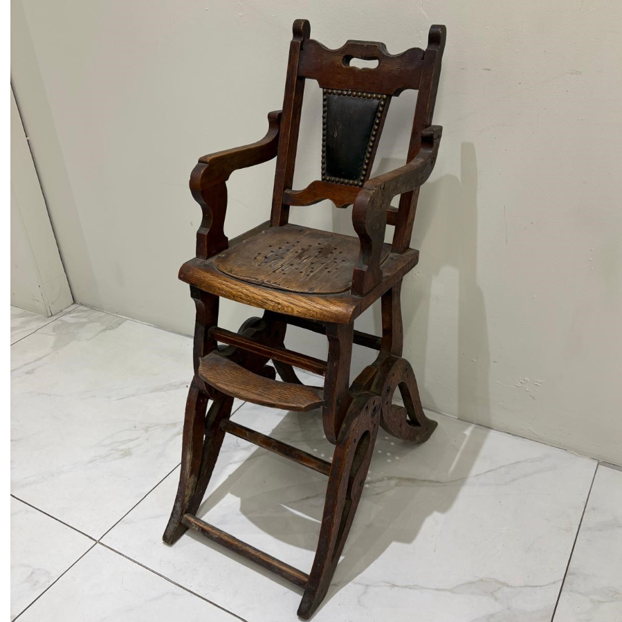 Antique Childs Wooden High Chair - VIN903G