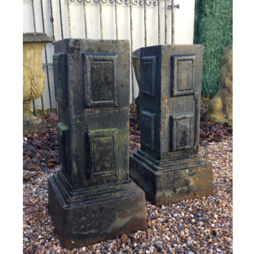 An original pair of 19th. Century Victorian. , cast iron plinths.  VIN499C.