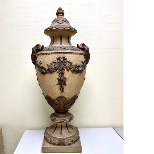 Vintage terracotta signed urn VIN695P